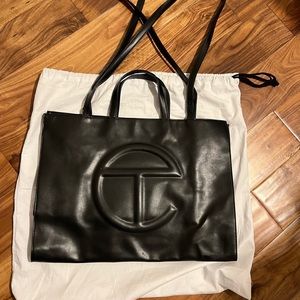 Large Black Telfar Shopper (light strap tear)